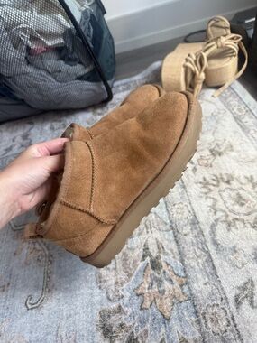 UGG Chestnut Suede Shearling-Lined Slip-On Boot